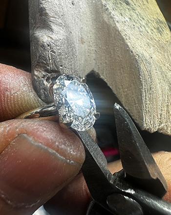 [커스텀] 2캐럿 오벌 랩그로운 다이아몬드 반지 제작