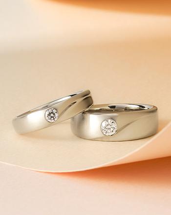 [커스텀] 1부, 2부 다이아몬드 결혼 반지 제작